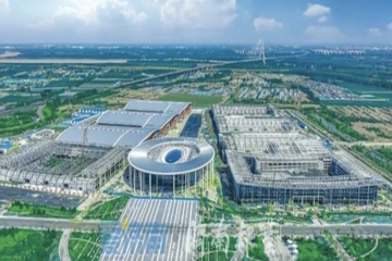 济南黄河国际会展中心N1展馆封顶，开启起步区项目建设新征程
